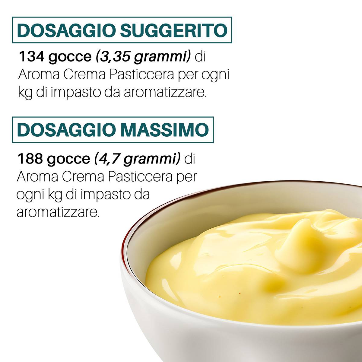 Aroma Crema Pasticcera alimentare concentrato Made in Italy